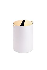 Beyaz/Gold Banyo Çöp Kovası 3 Lt Beyaz-Gold Renk 253X175X175 mm