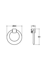 4625 KROM RENKLİ 60 MM SALLANTILI KULP