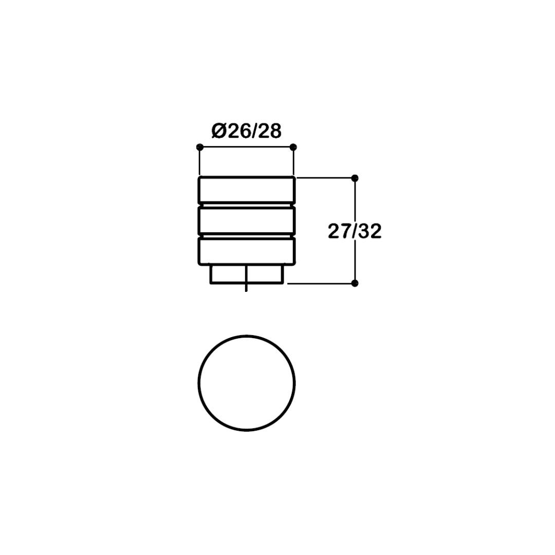 1474 TEK DELİKLİ KULP SİYAH RENK 26 MM