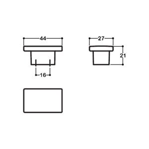 4335 TEK DELİKLİ KULP BEYAZ RENK 16 MM