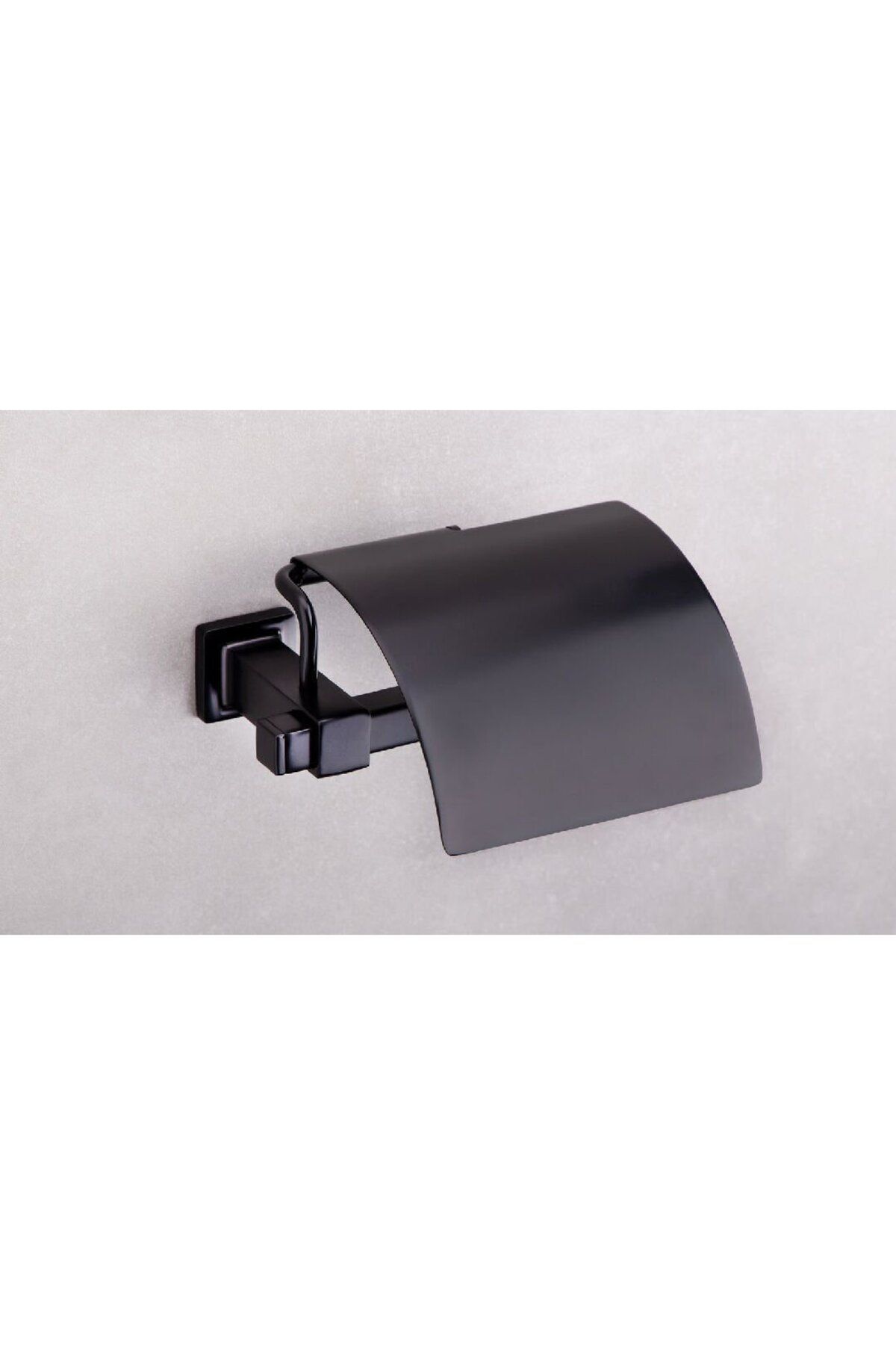 Q-Lıne Kapaklı Tuvalet Kağıtlığı Siyah Renk 87X118X158 mm