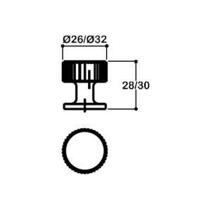 1975 TEK DELİKLİ KULP SİYAH RENK  26 MM