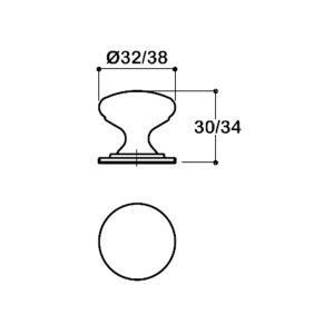 1959 TEK DELİKLİ KULP ANTİK RENK 32 MM