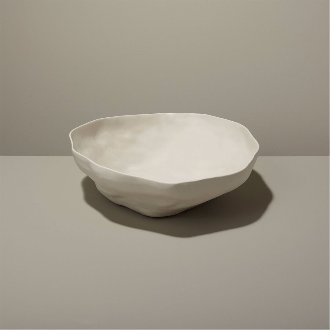 Stoneware Beyaz Taş Kase 35,5 X 11 Cm