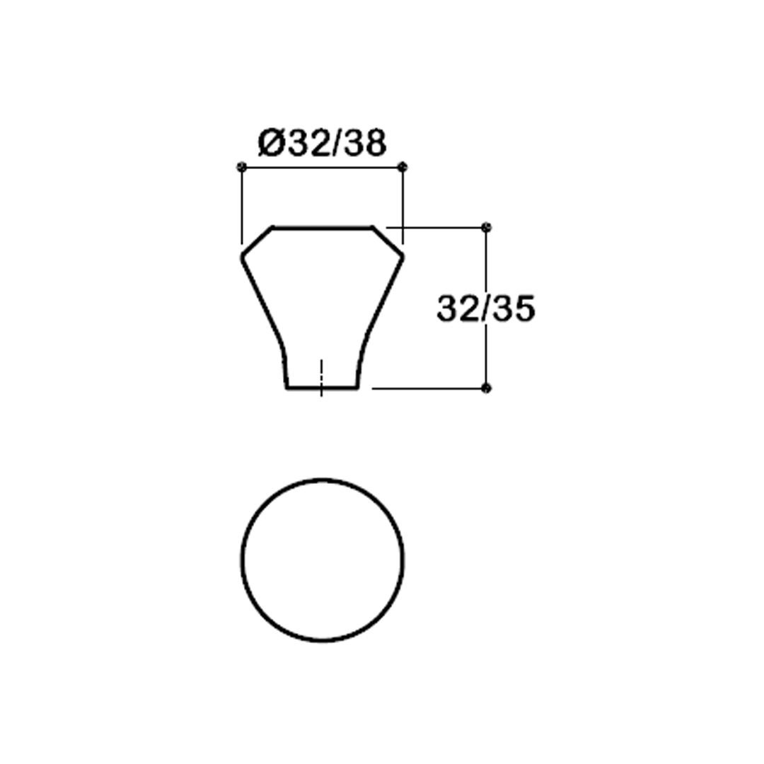 1945 TEK DELİKLİ KULP SİYAH RENK 32 MM