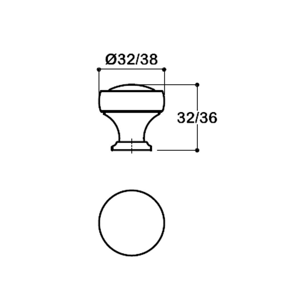 1935 TEK DELİKLİ KULP ESKİTME ANTİK RENK 32 MM