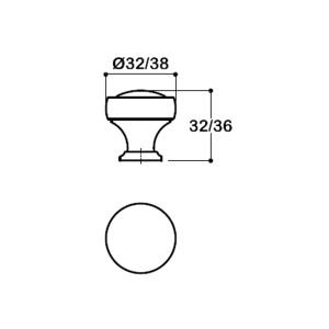 1915 TEK DELİKLİ KULP SİYAH RENK 32 MM