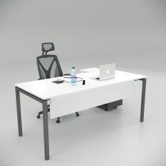 Akr Ofis Ear Çalışma Masası Beyaz (80cm Alt Etajerli)