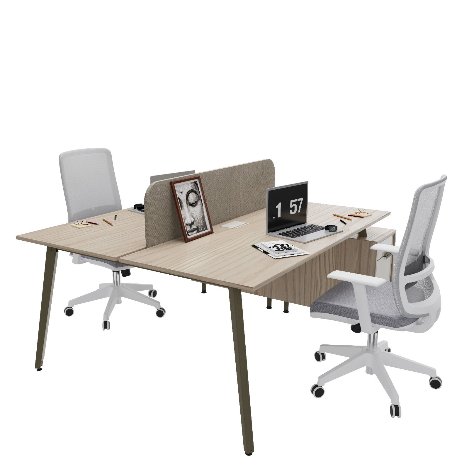 Akr Ofis Kip Kesonlu İkili Workstation