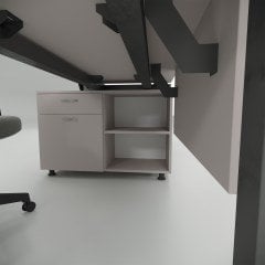 Akr Ofis Retro İkili Çalışma Masası 100cm Orta Etajerli Kumtaşı