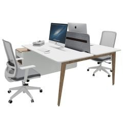 Akr Ofis Woody İkili Etajerli Workstation