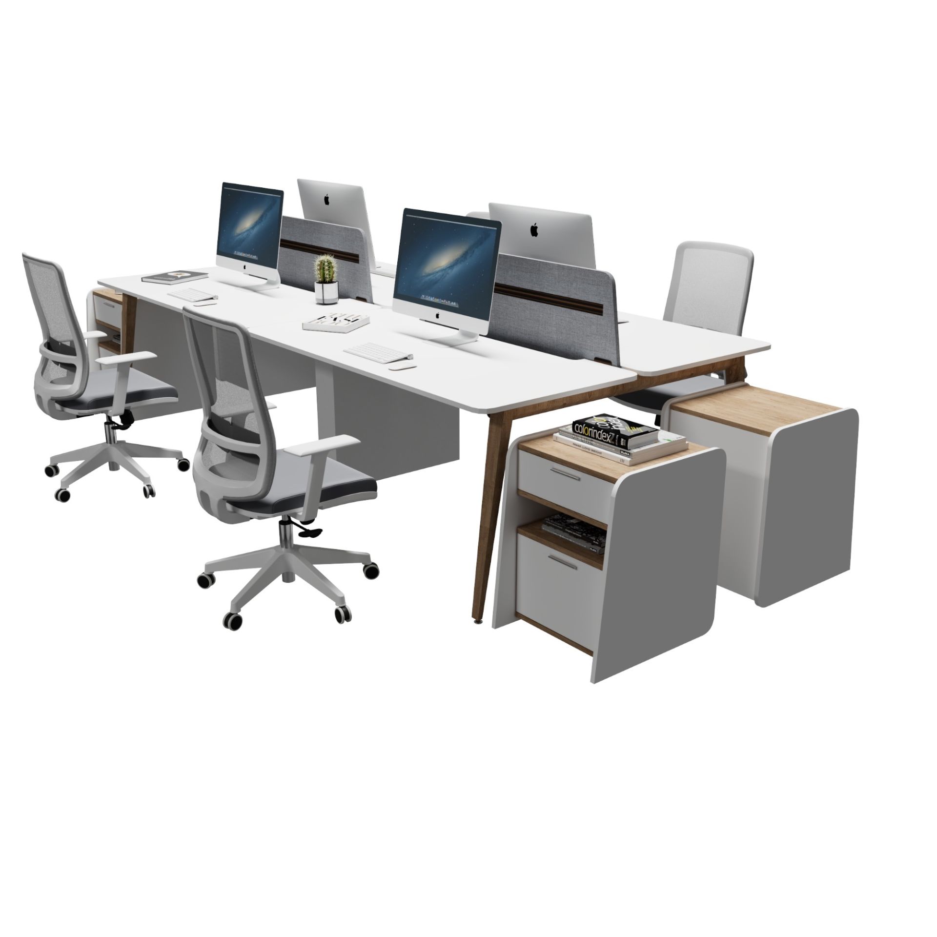 Akr Ofis Woody Dörtlü Workstation