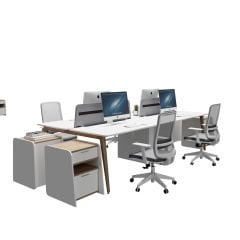 Akr Ofis Woody Dörtlü Workstation