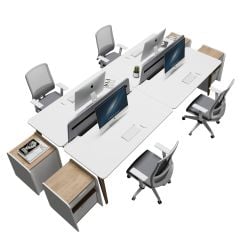 Akr Ofis Woody Dörtlü Workstation