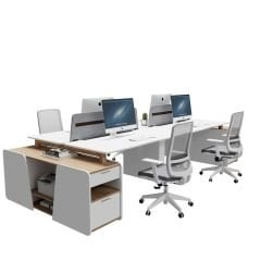 Akr Ofis Woody Dörtlü Etajerli Workstation