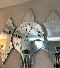 GALAKSİ- 3'LÜ GÜMÜŞ DUVAR SAATİ SETİ