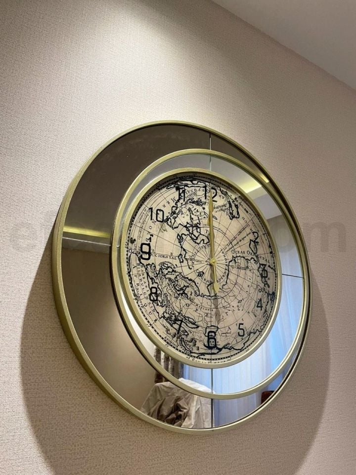 ATLAS-BRONZ AYNA DUVAR SAATİ 80CM