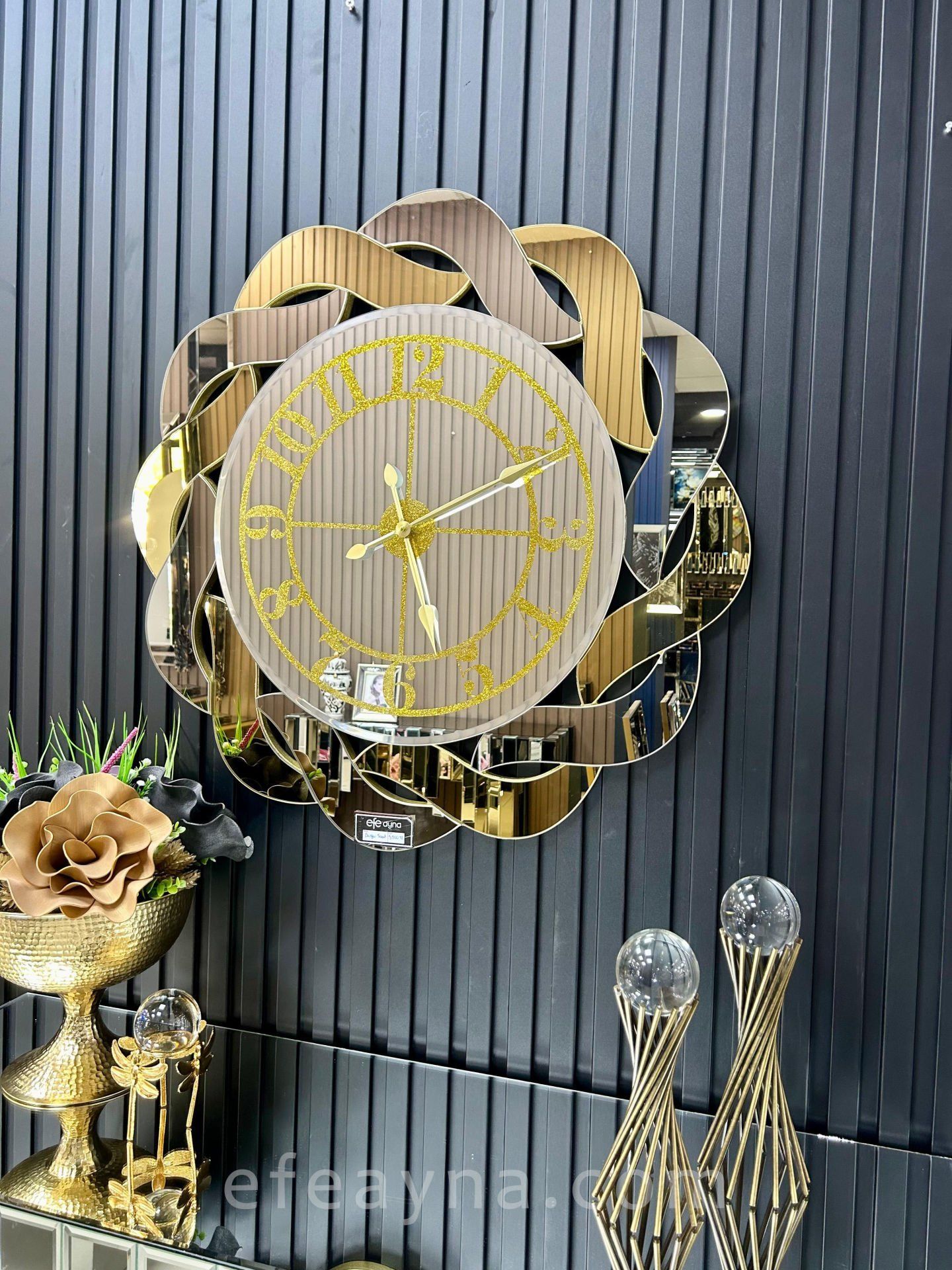 BURGU-GOLD & BRONZ DUVAR SAATİ 80CM