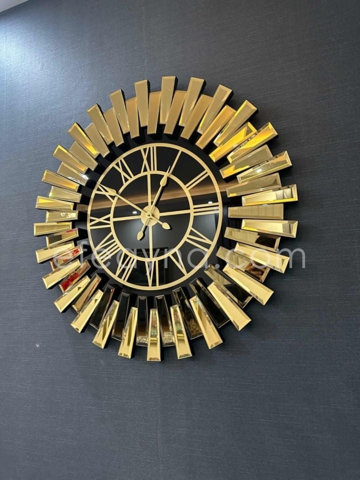 PİYANO X -GOLD AYNA DUVAR SAATİ