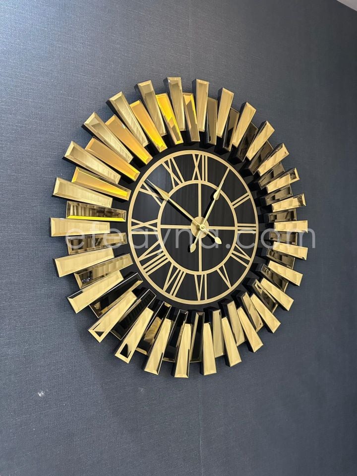 PİYANO X -GOLD AYNA DUVAR SAATİ