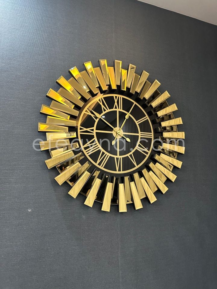 PİYANO X -GOLD AYNA DUVAR SAATİ