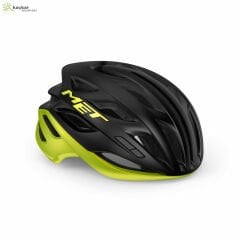 MET Helmets Estro Mips Road Kask Black Lime Yellow Metallic / Glossy