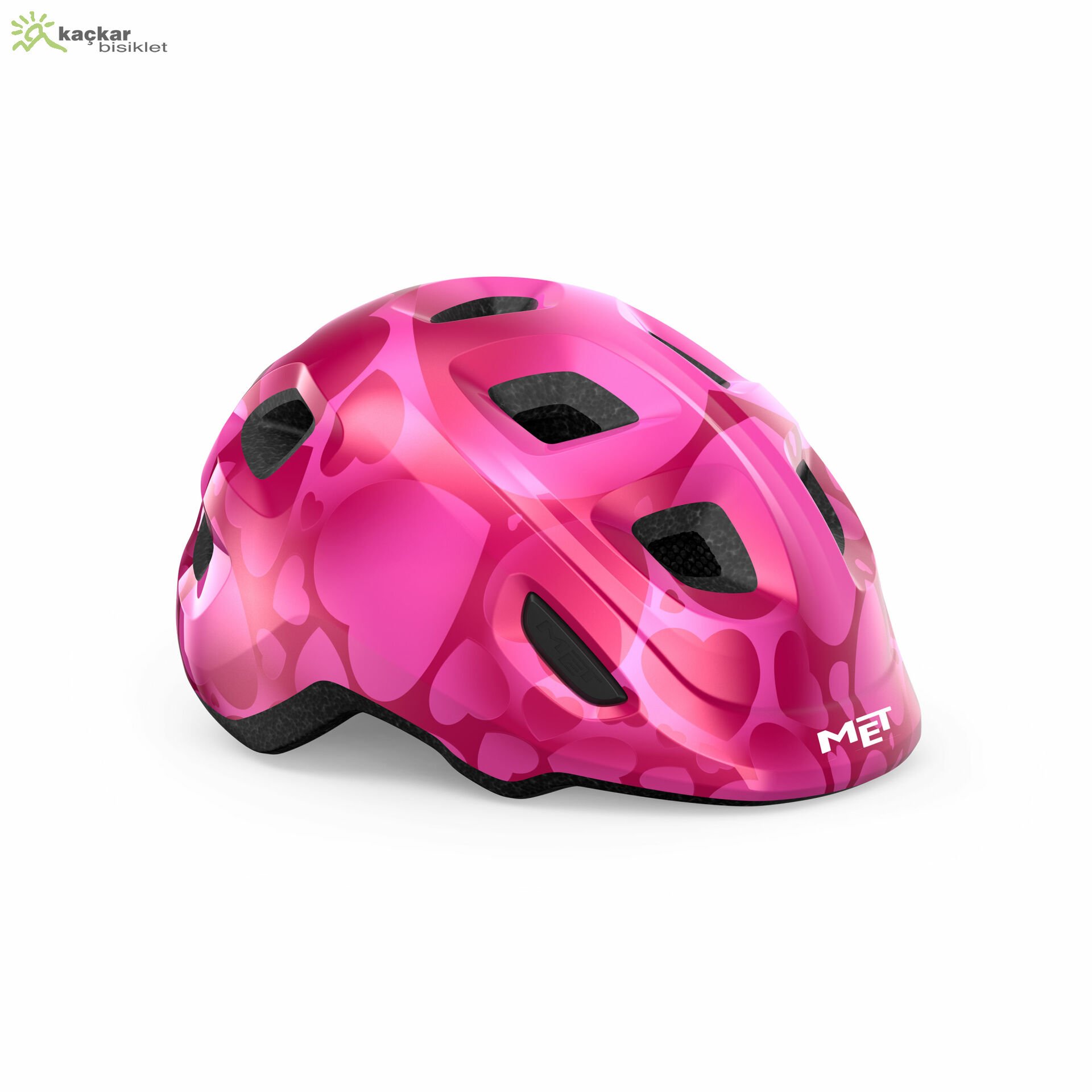 MET Helmets Hooray Çocuk Kask Pink Hearts