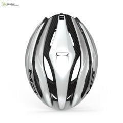 MET Helmets Trenta 3K Carbon Mips Road Kask White Silver Metallic / Matt