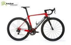 Cipollini MCM Karbon Shimano Ultegra 8150 Di2 Powermeter Hidrolik Disk Fren Fulcrum Airbeat 400 TLR Road Bike Red-Carbon-White Shiny