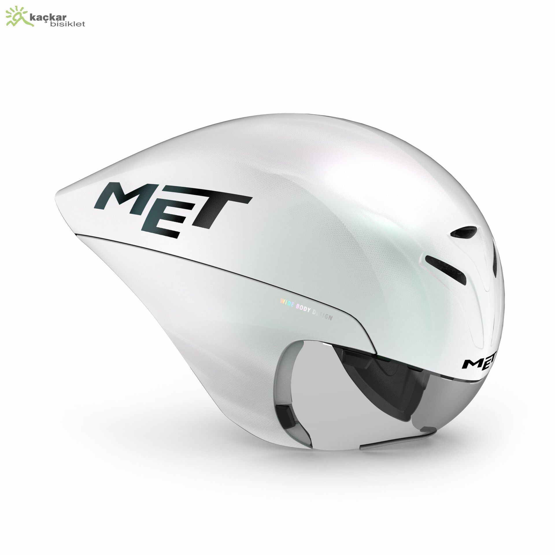 MET Helmets Drone Wide Body Aero TT Kask White Iridescent