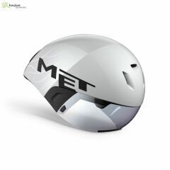 MET Helmets Codatronca Aero TT Kask White Silver / Matt Glossy