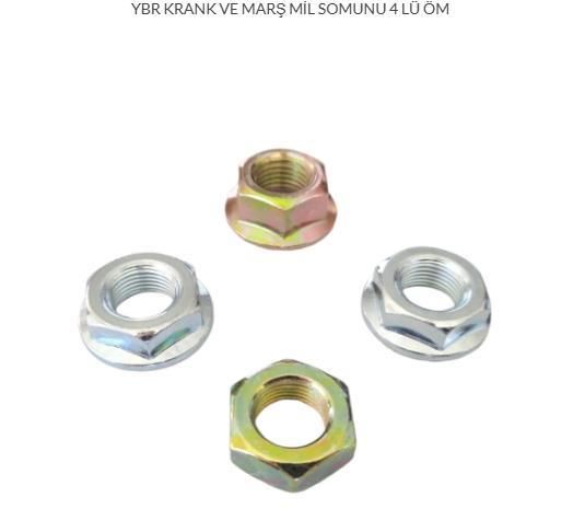 YAMAHA YBR KRANK VE MARŞ MİL SOMUNU 4 LÜ ÖM