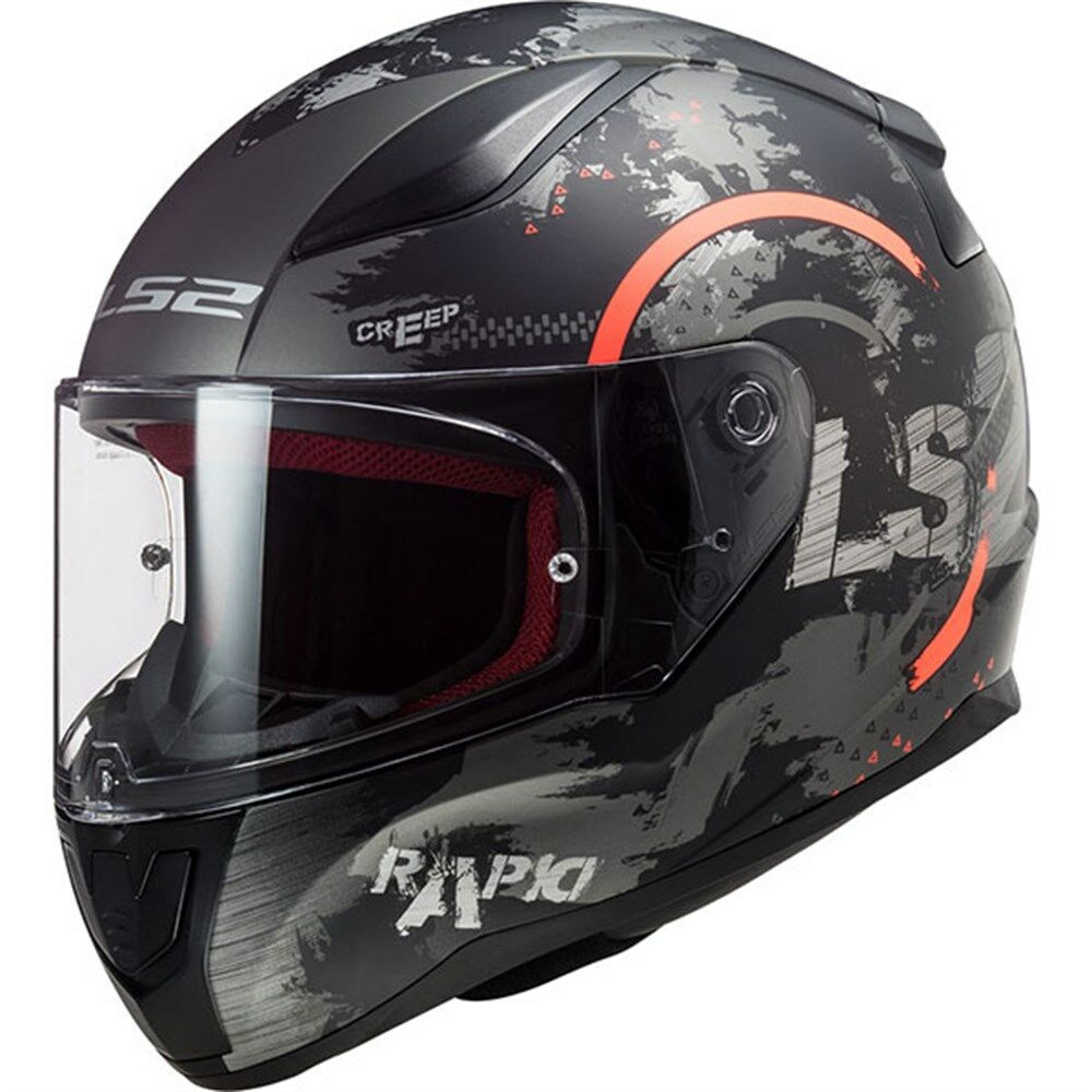 LS2 RAPID CIRCLE MAT TITANIUM-TURUNCU KASK