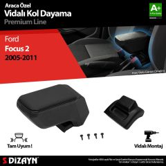 Ford Focus Uyumlu 2 Kol Dayama Kolçak ABS Vidalı Siyah 2005-2011 A+Kalite Parça