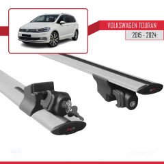 VW Touran 2015 ve Sonrası ile uyumlu HOOK Model Anahtar Kilitli Ara Atkı Tavan Barı GRİ