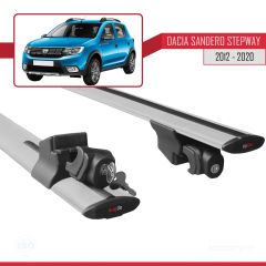 Dacia Sandero STEPWAY 2012-2020 Arası ile uyumlu HOOK Model Anahtar Kilitli Ara Atkı Tavan Barı GRİ