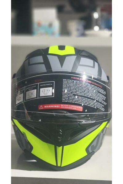 JK-20 Jk 902 Siyah-Sarı Güneş Vizörlü Çene Pedli [H-1 Yellow] Çene Açılır Kask