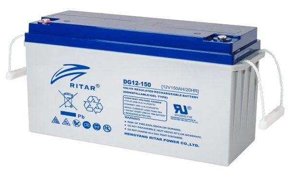 Ritar DG12-150 12V 150 Amper jel batarya (750 Cycle) Güneş paneli aküsü deep cycle