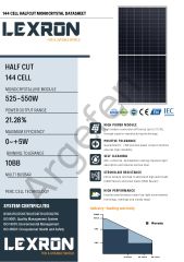 550 Watt A+ Half Cut Monokristal Perc Yeni Nesil Güneş (Solar) Panel