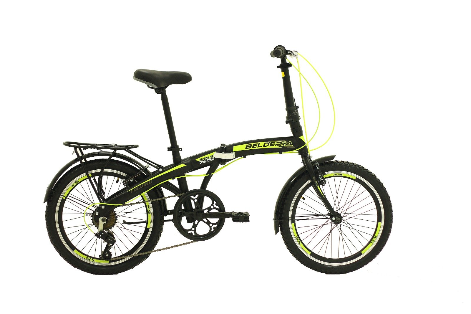 Belderia X7 20 Jant Katlanır Bisiklet Siyah-Neon Sarı