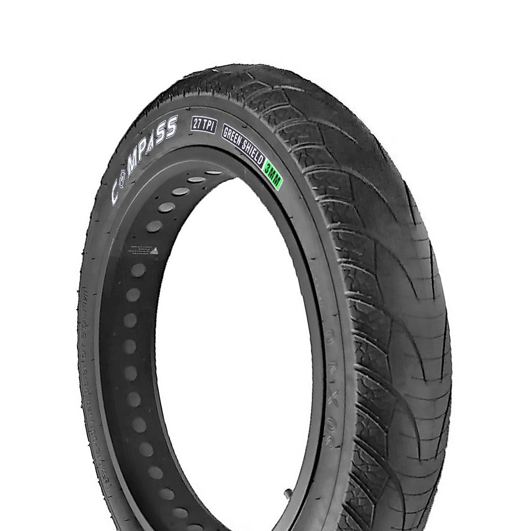 Dış Lastik Fat Bike Şehir 20x4.0 3mm Zırhlı Compass Siyah