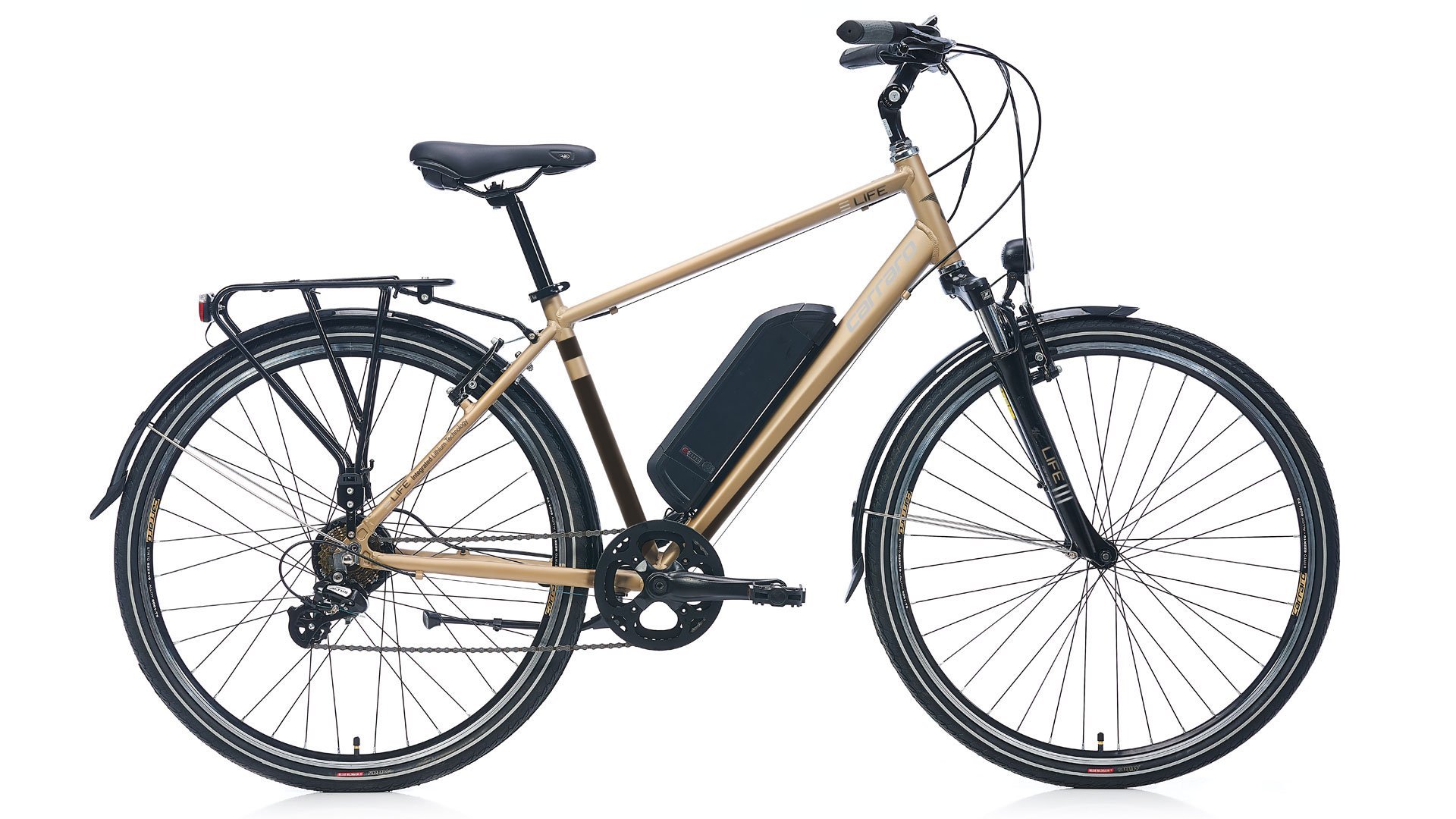 Carraro E-Line elife 28 Jant Elektrikli Şehir Bisikleti Siyah-Kırmızı-Gümüş