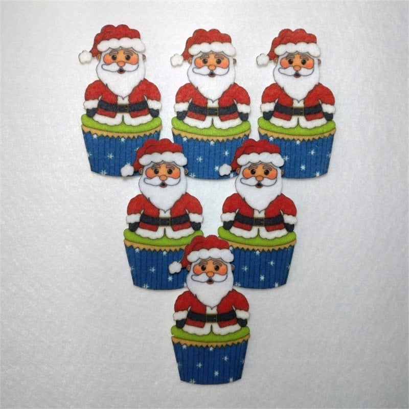Noel Baba  ve Cupcake Desenli Keçe Aplike (DK 61)