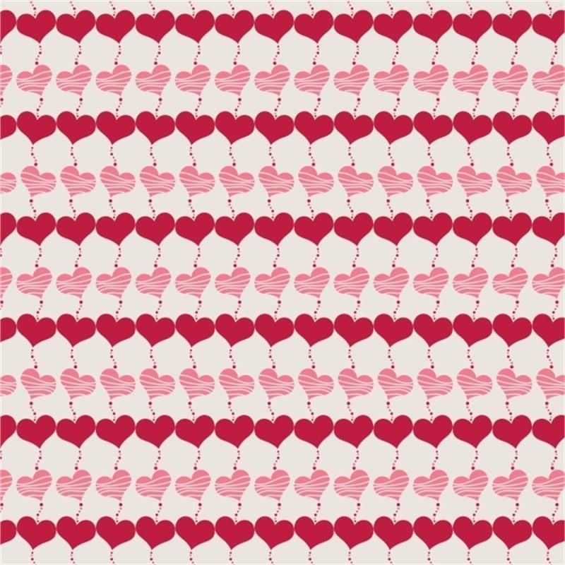 Beyaz Zemin Üzerine Pembe-Kırmızı Kalp Zinciri Keçe Plaka (DK P133)