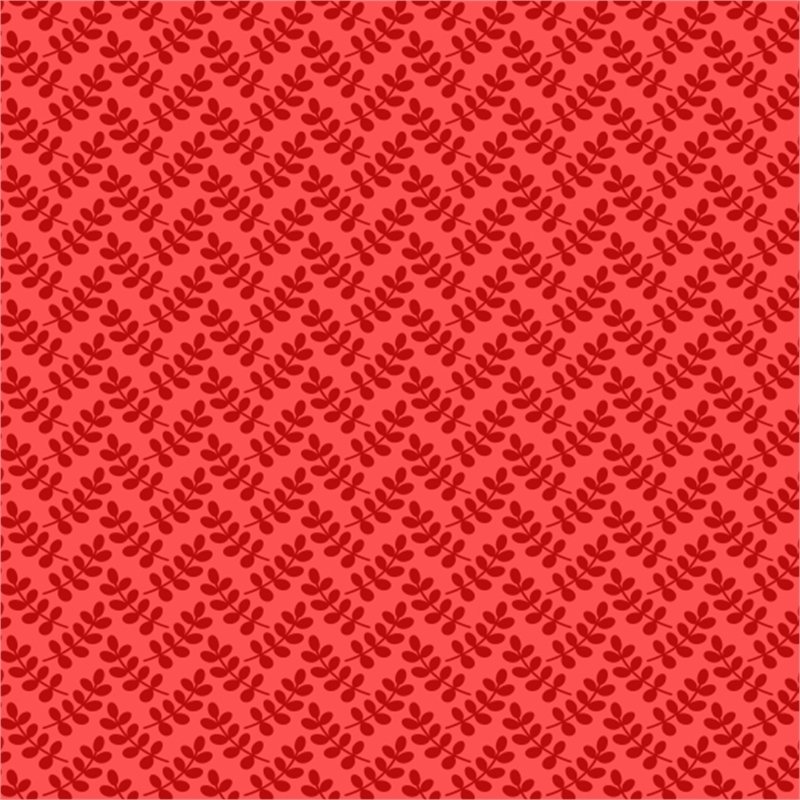 Kırmızı Zemin Üzerine Bordo Yaprak Desenli Keçe Plaka (DK P128)