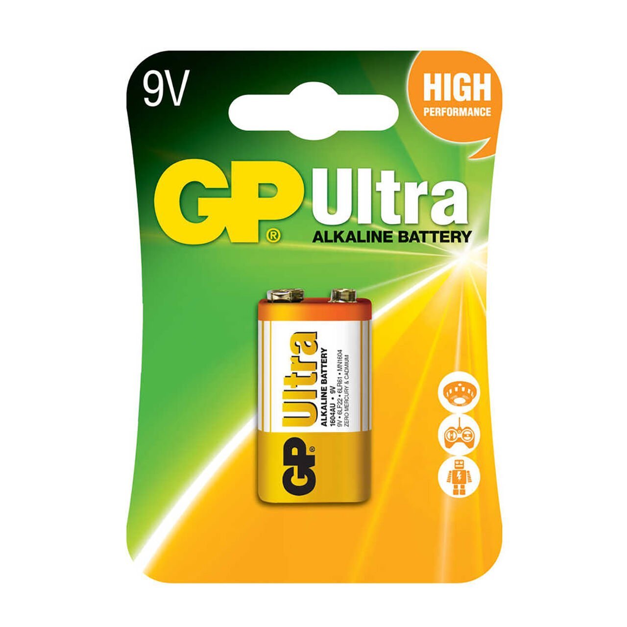 GP Ultra Alkalin 9V Pil  6Lf22 522 (GP1604AU)