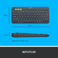 Logitech K380 Kompakt Kablosuz Bluetooth Klavye - Siyah