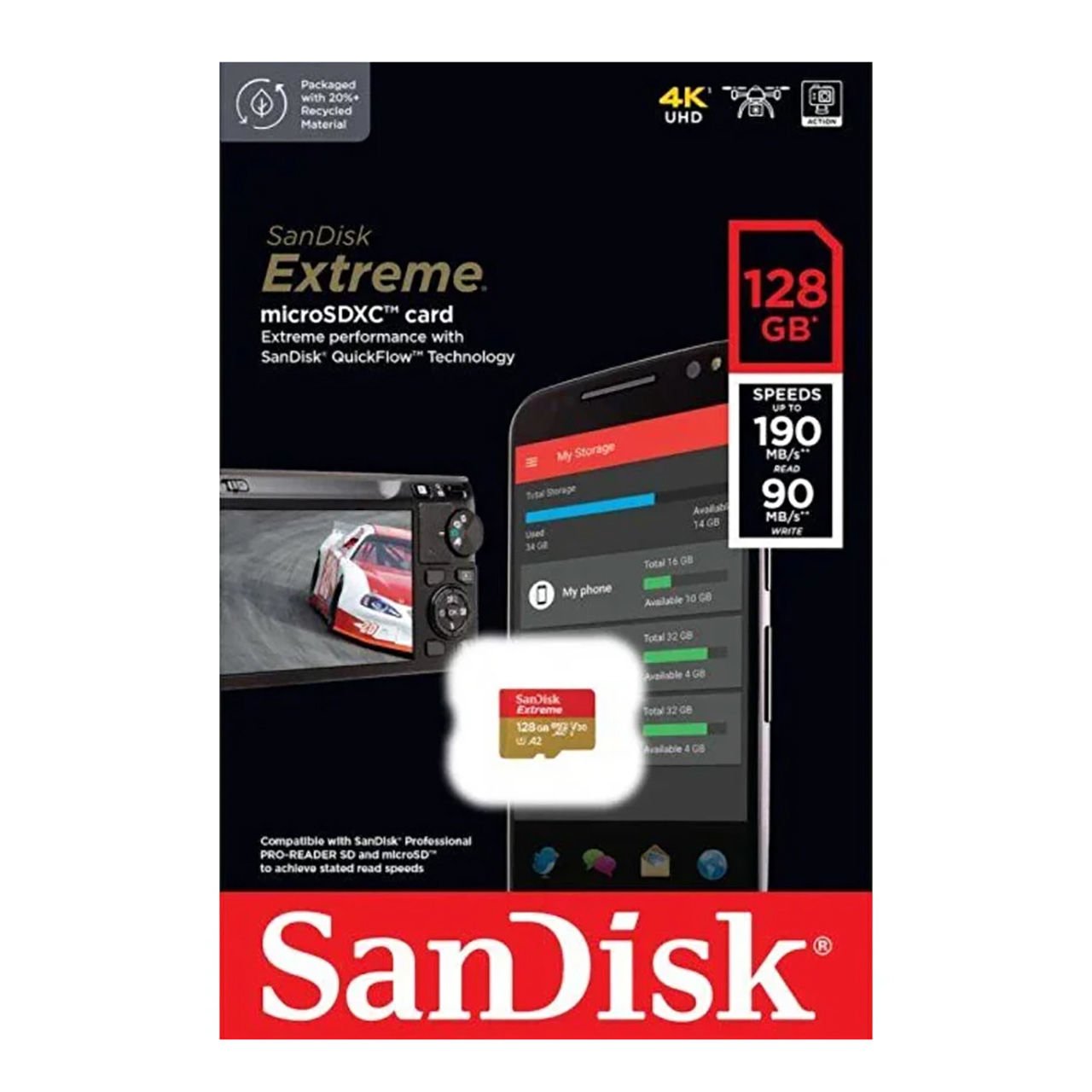 Sandisk Extreme 128GB 190mb/s MicroSDXC Hafıza Kartı
