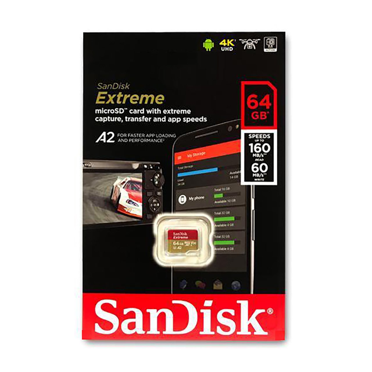 Sandisk Extreme 64GB 160mb/s MicroSDXC Hafıza Kartı Adaptörsüz