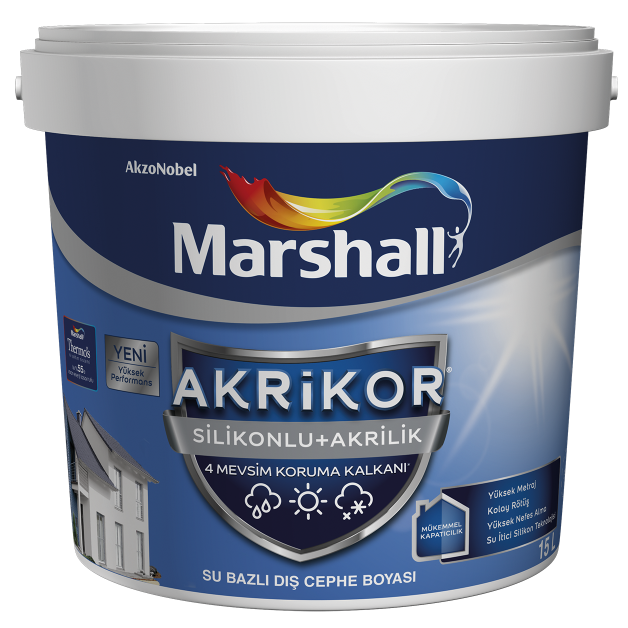 Marshall Akrikor Silikonlu ve Akrilik Dış Cephe Boyası 15 LT